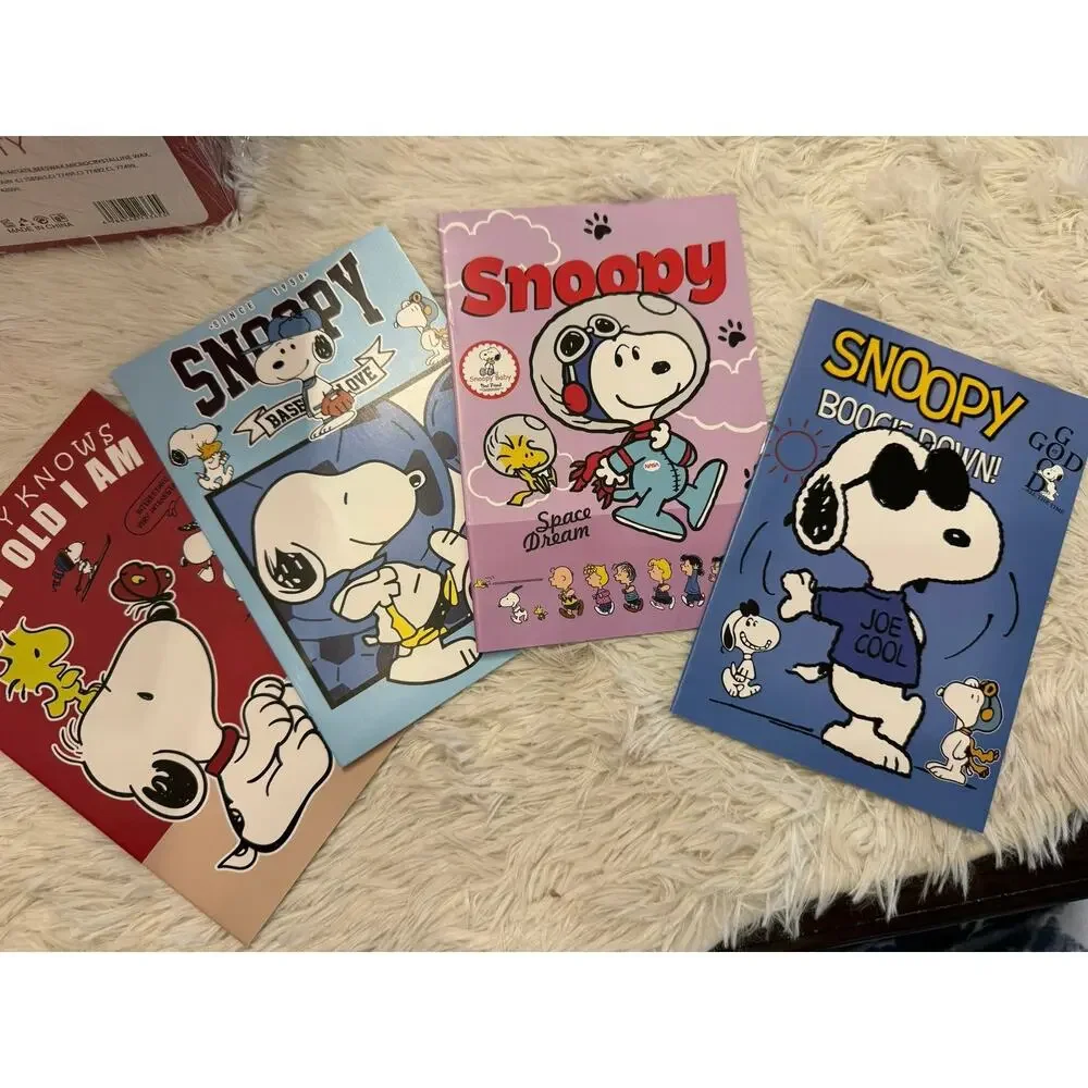 Snoopy thin 4 notebooks bundle lined super cute different designs